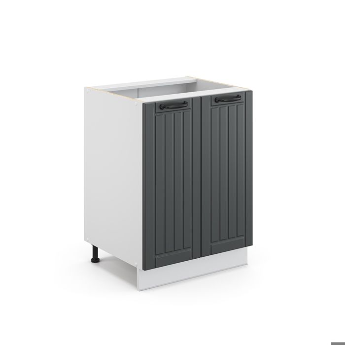 Meuble cuisine Fame-Line, 50cm , PT Anthracite, Noir rayé, Blanc, Vicco