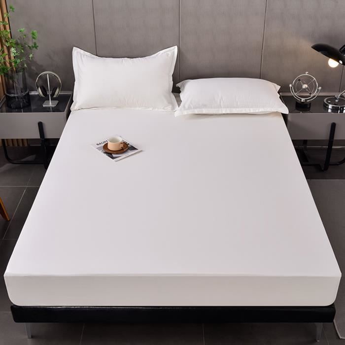 Drap-housse Satin Blanc Bonnet 35 - 140x200 Cm - Le Roi Du Matelas