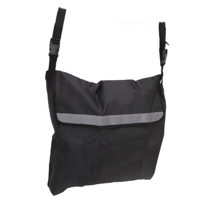 Panier De Rangement Pour Poussette - Toile Oxford 600D - Universel, Fixation Par Sangles - Noir à Bordure Colorée