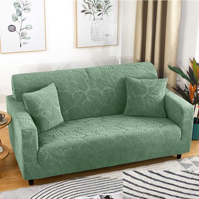 Housse De Canapé Multifonction 180x300 Cm Blanc – Jeté Tissé Jacquard Coton/Polyester – Protection & Déco Canapé 3 Places
