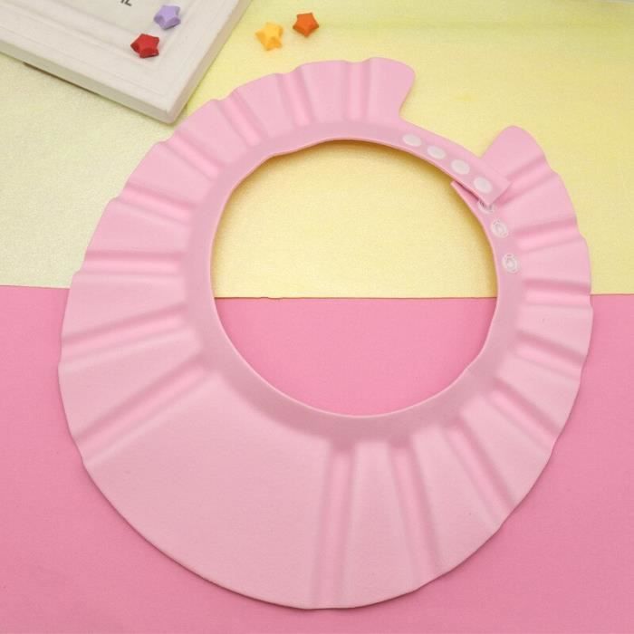 Bonnet De Douche Bébé Réglable Velcro - Protection Yeux, Nez, Oreilles - Matériau EVA étanche - Taille Unique - Bleu