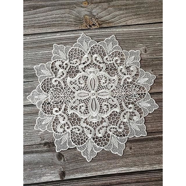 LeLehome Chemin De Table En Dentelle Brodée De 175 Cm, écharpe De Commode Classique Jacquard Floral