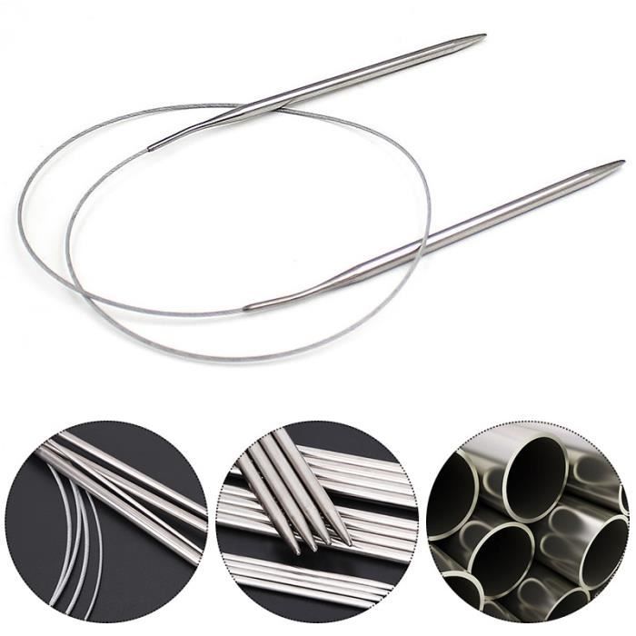 Aiguille Tricot Circulaire Ilauke Kit D'aiguilles à Tricoter En Acier Inoxydable,22 Aiguilles à Tricoter En Métal 2 à 8mm Aiguille A Tricoter