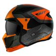Casque trial simple écran dark transformable avec mentonnière amovible MT Helmets Streetfighter SV Totem B4 - gris/orange - S (55/56-1
