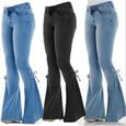 FUNMOON Jeans Femmes Stretch Taille Moyenne Pantalon - La taille de ce Jeans est trop grande, veuillez acheter 1-2 tailles plus pet-1