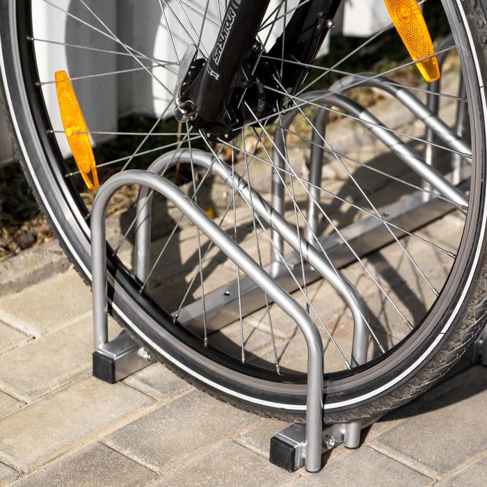 Support pour 8 vélos RELAXDAYS - Pour sol et mur - HBT 26 x 100 x 32 cm -  Argent