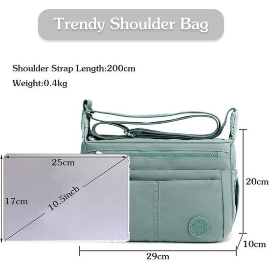 Sac Bandoulière Nylon Petit Modèle Femme - 18x9,5x4,5 Cm, Bandoulière Réglable, Imprimé - 9