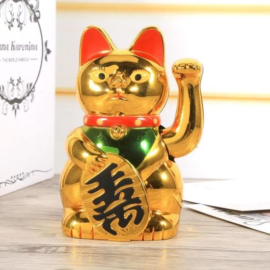 Cyrank Chat Porte-Bonheur, Mini Statue de Chat Japonais Maneki Neko avec  Bras ondulant à énergie Solaire pour la décoration de Tableau de Bord de  Voiture à la Maison(Blanc) : : Cuisine et