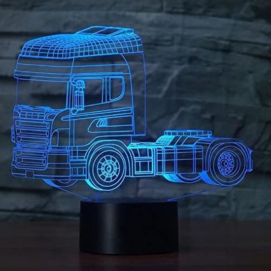 Tête De Camion 3D Coloré Nuit Lumière Led Lampe De Table Deux Couleurs  Tactile Interrupteur Bouton Illusion Lampe Lampe EX594128 - Cdiscount Maison