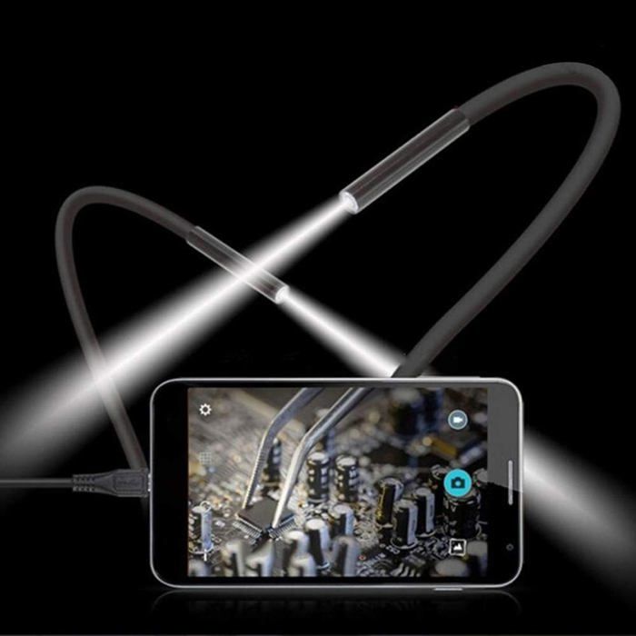Endoscope 3 en 1 USB MicroType-C Ultra-Mince 8mm Semi-Rigide Caméra d ...