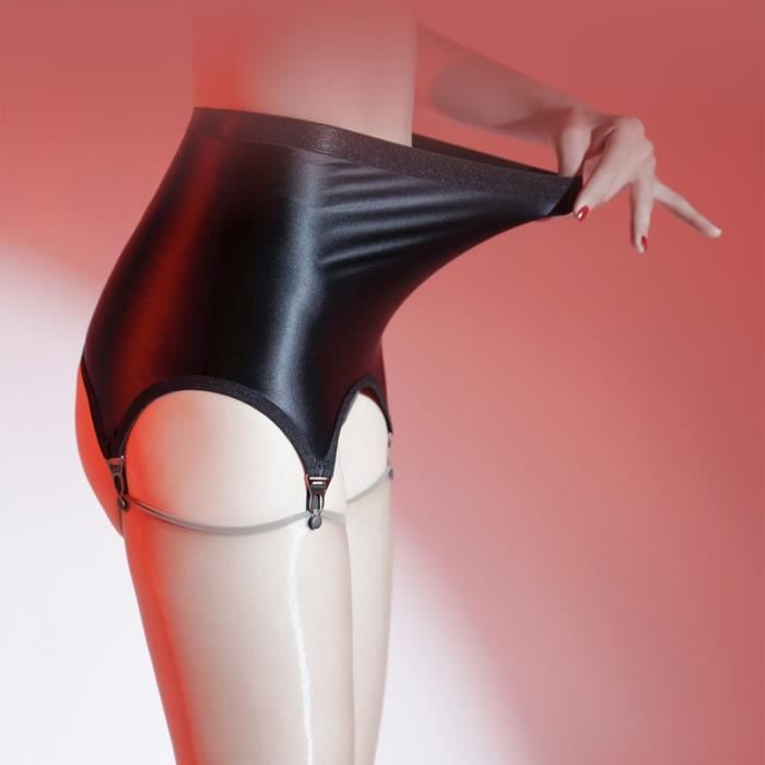 Noir m Porte jarretelles brillant a l huile pour femme Taille haute Hanche ronde Mini jupe Jarretelle Cdiscount Jeux Jouets