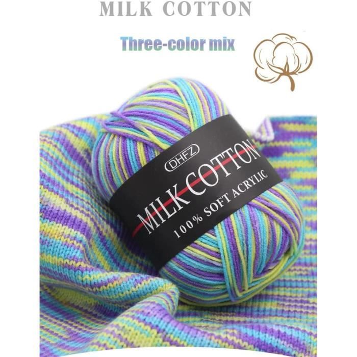 Kurtzy Fil Coton pour Crochet Coloré (10 Pièces) - Coton a