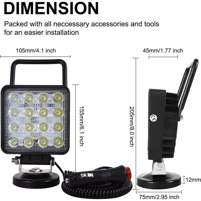 1/2 pièces lumière LED barre voiture travail lumiè... - Grandado