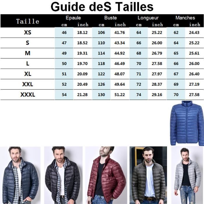 Doudoune Argent Homme de Marque Doudoune fine courte stand up Doudoune d automne et d hiver Hommes Argent Argent Cdiscount Pret a Porter