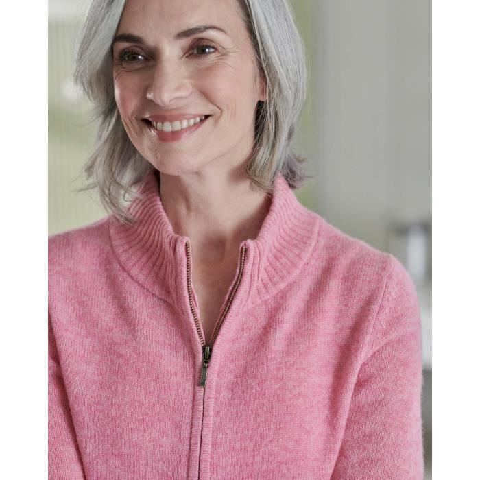 Woolovers Cardigan A Fermeture Eclair Femme Laine Dagneau Limonade Rose Rose Cdiscount Pret a Porter