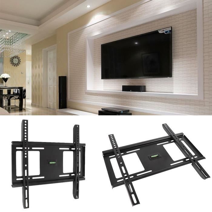 Support TV Mural Fixe pour Téléviseurs 32-65 Pouces, Support Télé Universel Poids 50 kg, Fixation Murale TV VESA 75x75 - 400x400 mm - TV Son Photo