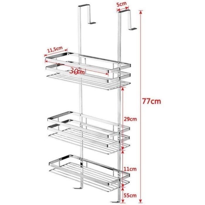 Serviteur de Douche 3 Niveaux 60cm Argent