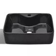 Vasque carrée en céramique Noir - VIDAXL - Design moderne et élégant - A poser - 40 cm-2