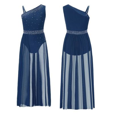 Robe Danse Fille Justaucorps Strass - Gymnastique, Patinage, Ballet - Taille 5 à 16 Ans