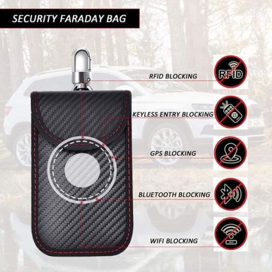 Pochette Faraday Anti-piratage Pour Clés De Voiture - Bloqueur RFID - Protection Contre Le Vol Sans Clé - Noir - 10