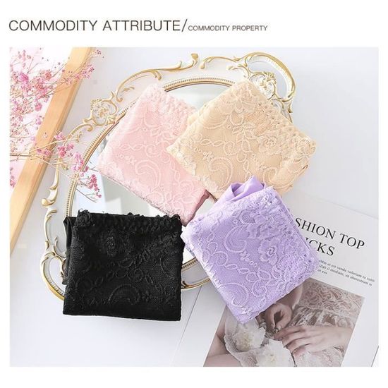 Sous-vêtements Comestibles Pour Hommes Et Femmes En Coton Uni Col En V Taille Haute En Dentelle Slip Ventre Ensemble De Sous-vêtements En Dentelle, A, L