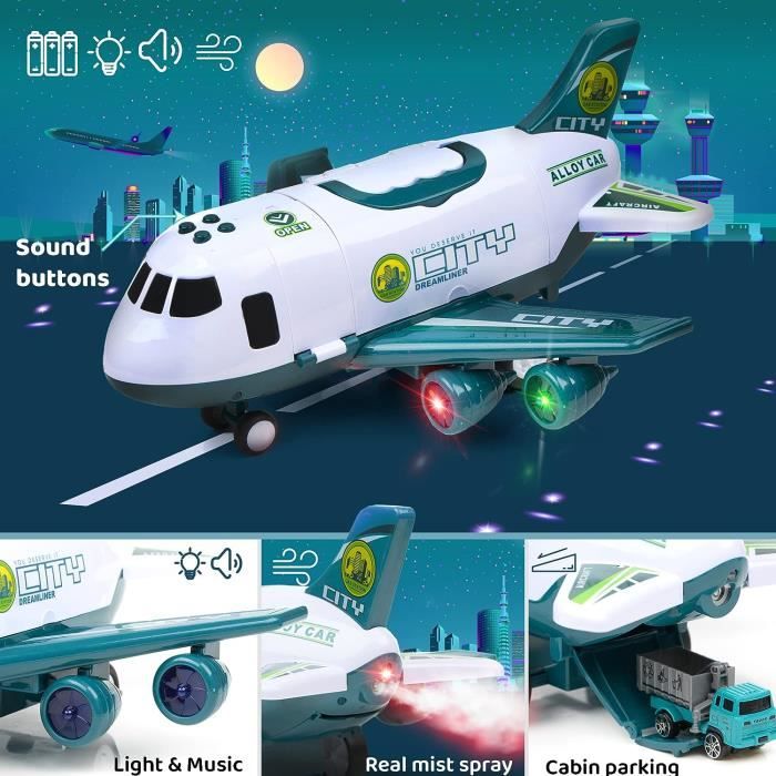 Jouets d'avion pour les enfants, Bump And Go Action, Avion jouet pour  tout-petits avec lumières clignotantes à LED et sons pour garçons et filles  de 3 à 12 ans (airbus A380)