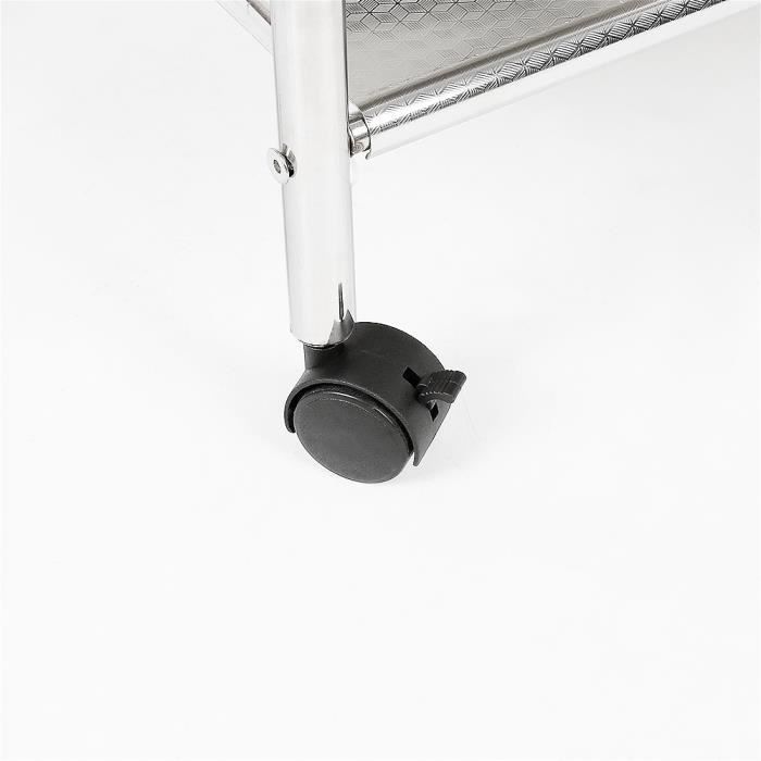 Royal Catering RC-PSTB3800 Chariot de service à thé 3 plateaux 4 roues jusqu'à 90 kg 63 x 40 cm 90 cm Noir