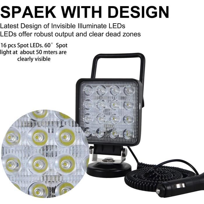 2 Projecteurs LED Cube Jaunes 3 Pouces 400W - Pour Phares Antibrouillard Ou Travail