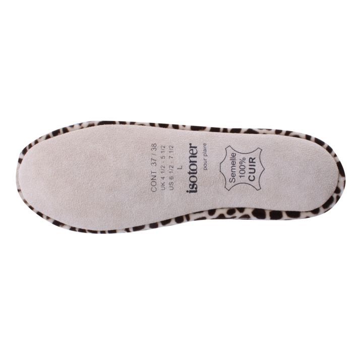 Chaussons femme Isotoner mod le girafe en velours Achat