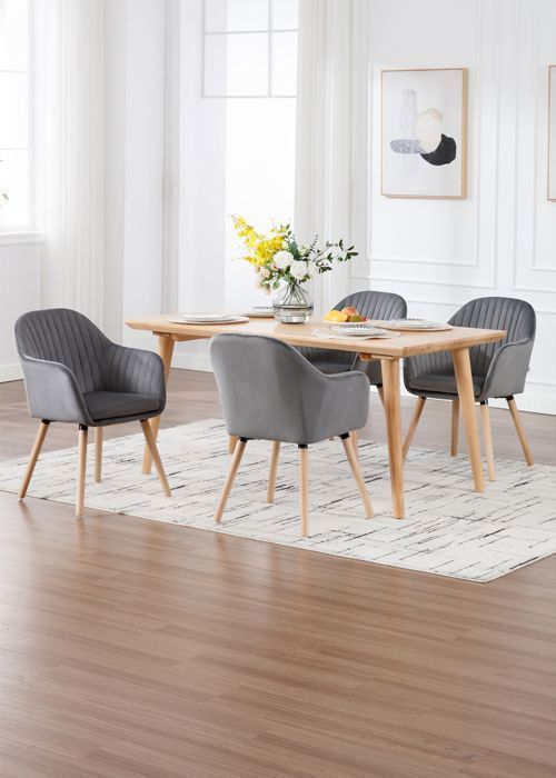 WOLTU Chaise Pivotante 360° Chenille Blanc Simili Cuir Marron - Fauteuil Scandinave Salle à Manger