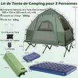 GOPLUS 5-en-1 Lit de Camping 1 Adulte, Tente Pliante avec Auvent, Tente Surélevée avec Matelas Oreiller Pneumatique,Sac de Couchage-3