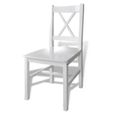 HOT®6921 Ensemble de salle à manger 5 pcs:Table avec chaise Blanc-3