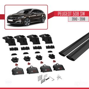 Barres De Toit Aluminium Pour Peugeot 508 SW (2011-2019) - Porte-Bagages Antivol, Rails Intégrés