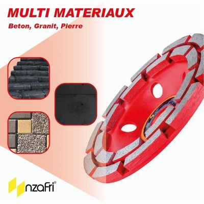 2 Disques Diamant 125mm - Pour Meuleuse - Béton, Pierre, Granit - Double Rangée - 22,2mm