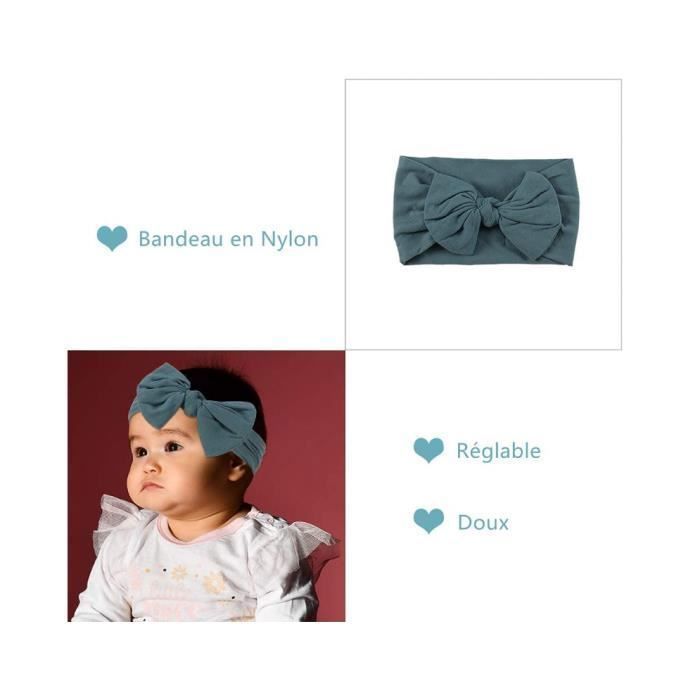 Katutude Bébé Turban Bonnets De Naissance, 4 Pièces Turban Bonnet Bébé Fille Cotton Nœuds Papillons Bandeau Chapeaux Mignon Elastique Casquettes