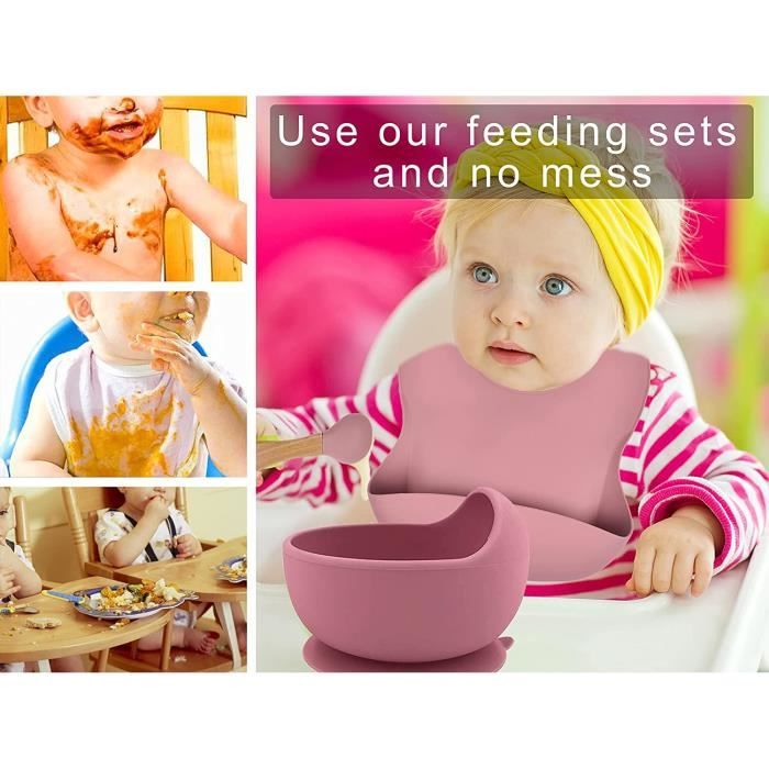 Coffret Repas Bebe,Lot de 8 Silicone Assiette Bébé Set avec Ventouse sans  BPA Set de Vaisselle pour Bébé Enfants(Bleu) - Cdiscount Puériculture &  Eveil bébé