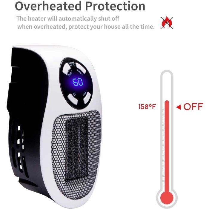NO.8509-500W Mini Ventilateur Chauffage électrique soufflant réchauffeur  d'espace de ventilateur en céramique de PTC bureau maison - Cdiscount  Bricolage