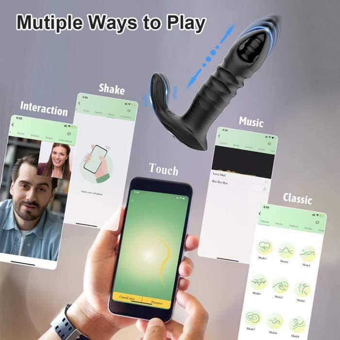 Vibromasseur Bluetooth Andrea - Contrôle à Distance, Silicone Médical, Couleur Rouge/violet/rose
