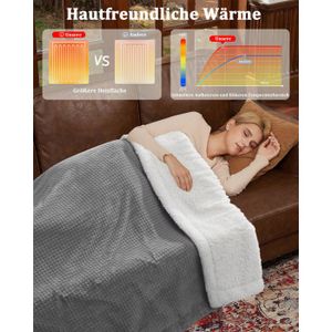 Couverture Chauffante Électrique Navaris 180x130 Cm - Pour Canapé & Lit - Anti-Surchauffe