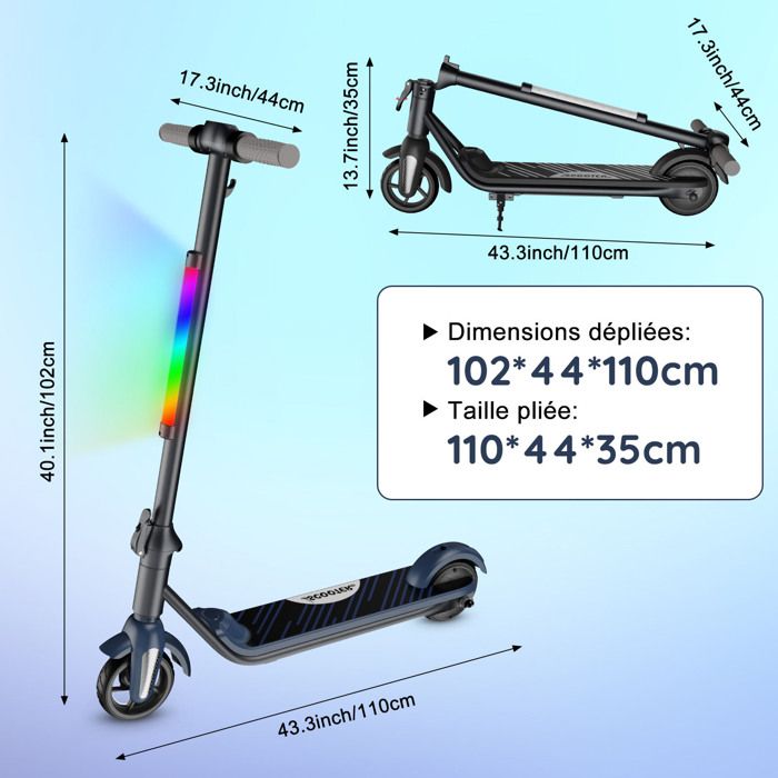 Trottinette électrique 120 W Pliable Pour Enfants à Partir De 14 Ans 13
