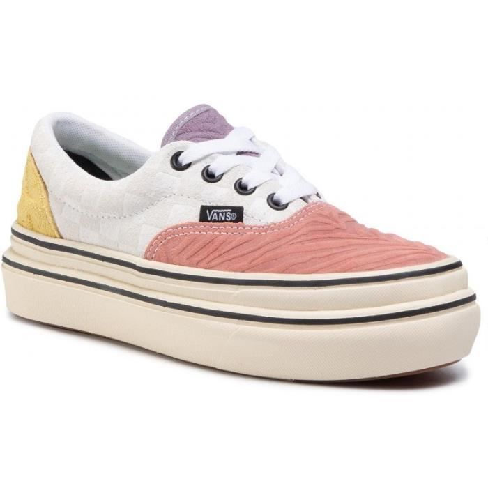 VANS Baskets UA Super ComfyCush Era Blanc/Jaune/Rose Mixte