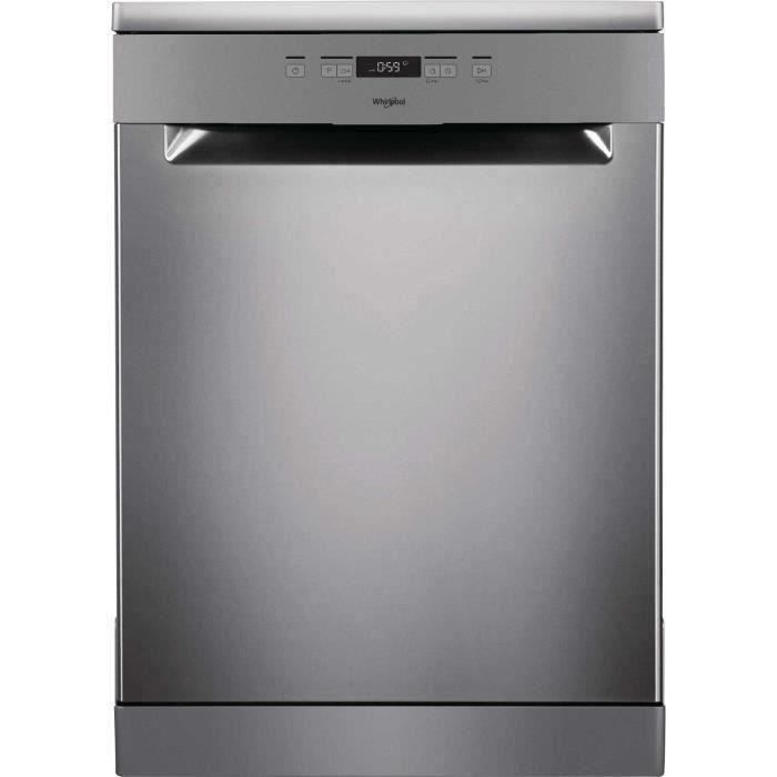Lave-vaisselle pose libre WHIRLPOOL OWFC3C26X - 14 couverts - Moteur induction - Largeur 60 cm - Classe A++ - 46 dB - Inox/silver