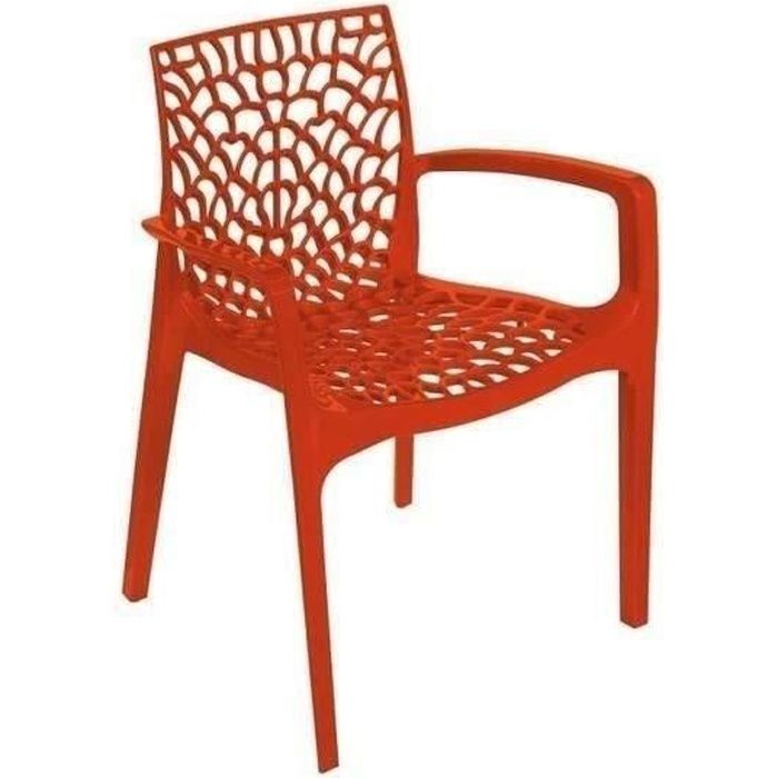 fauteuil de jardin gruvyer - en polypropylène - orange - 1 unité