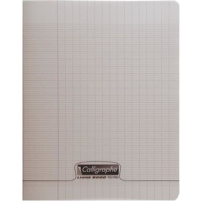 Cahier Calligraphe Clairefontaine 17x22cm - 48 Pages Grands Carreaux Couverture Transparente