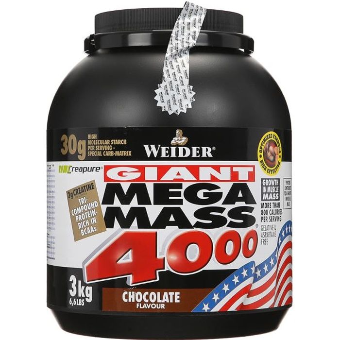 WEIDER  Mega Mass 4000 Chocolat 3 kg NTT