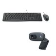 LOGITECH - Pack clavier souris filaire MK120 + webcam middle C270-0