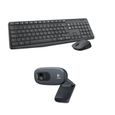 LOGITECH - Pack clavier souris sans fil MK235 + webcam middle C270-0