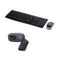 LOGITECH - Pack clavier souris sans fil MK270 + webcam middle C270-0