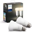 PHILIPS HUE Pack de 2 ampoules White - 9,5 W - E27 - Bluetooth-0