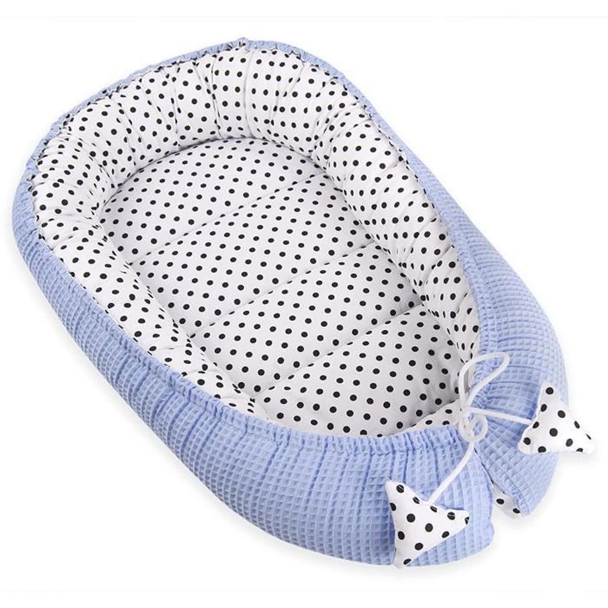 Pimko Lit Bebe 2 Cotes Bebe Cocon Baby Nest Nourrissons Coussin Pour Lit Pour Nouveau Ne Nid De Bebe En 100 Coton Gaufre Baby Bleu Cdiscount Puericulture Eveil Bebe